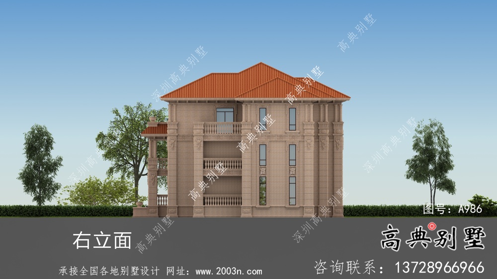 復(fù)式經(jīng)典三層大戶型簡(jiǎn)歐別墅設(shè)計(jì)圖紙