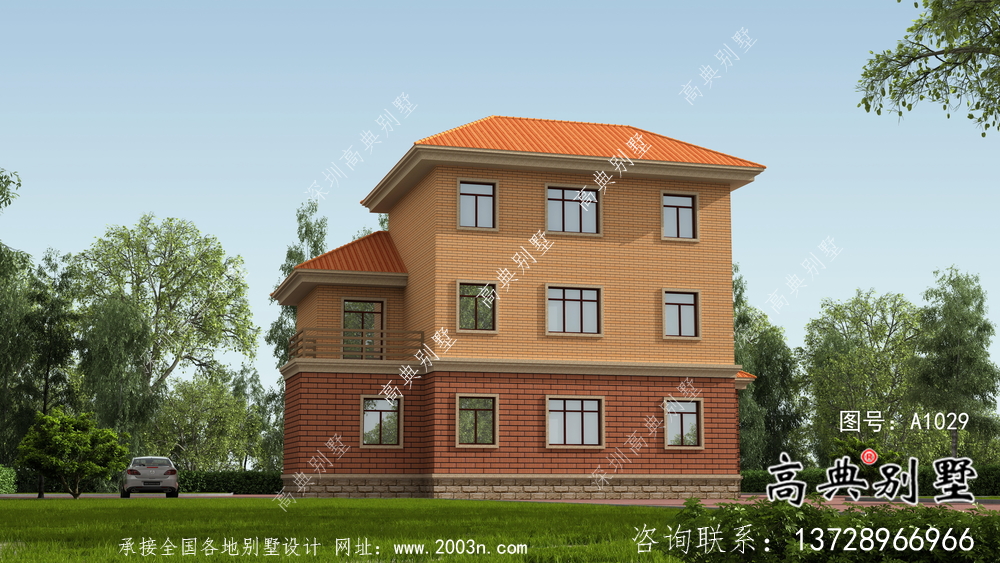 歐式三層帶車庫新農(nóng)村自建別墅設(shè)計(jì)圖紙