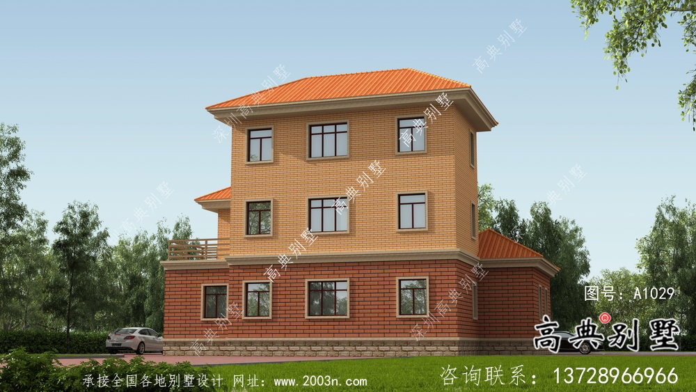 歐式三層帶車庫新農(nóng)村自建別墅設(shè)計(jì)圖紙