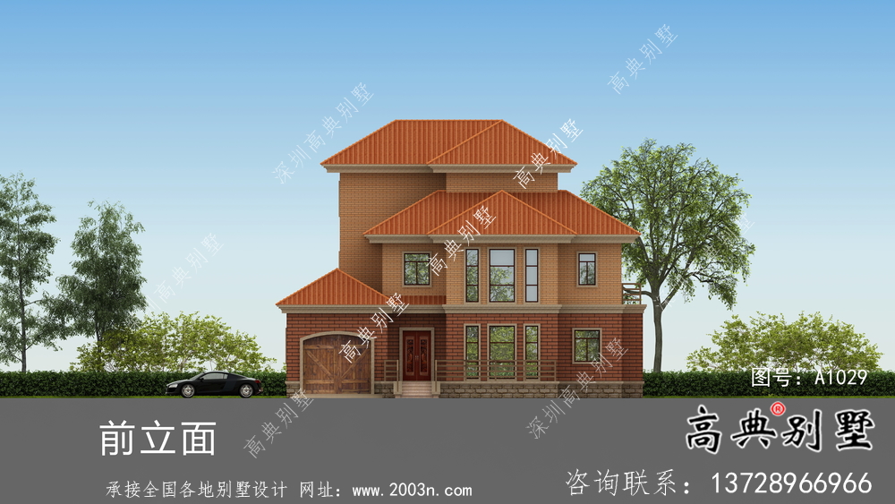 歐式三層帶車庫新農(nóng)村自建別墅設(shè)計(jì)圖紙