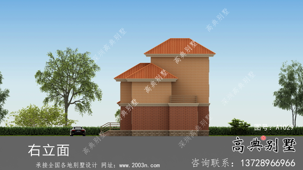 歐式三層帶車庫新農(nóng)村自建別墅設(shè)計(jì)圖紙
