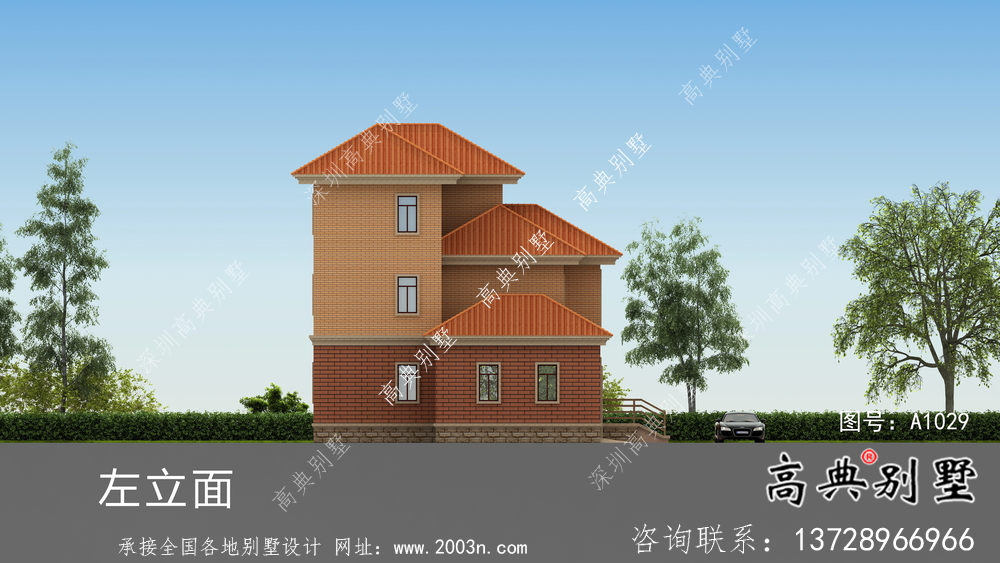 歐式三層帶車庫新農(nóng)村自建別墅設(shè)計(jì)圖紙