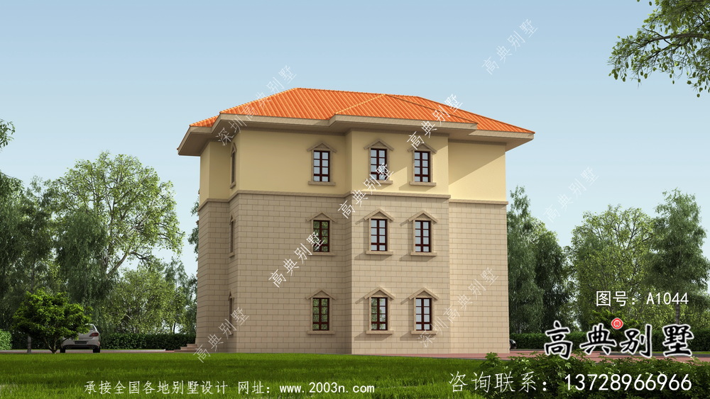 歐式復(fù)古三層復(fù)式別墅設(shè)計(jì)效果圖
