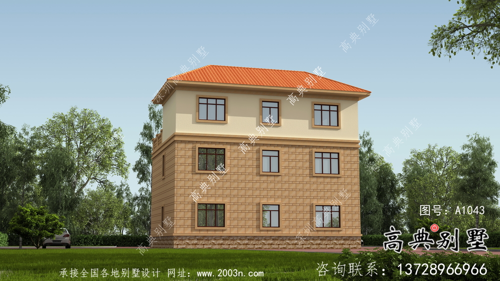 新農(nóng)村歐式三層別墅設(shè)計(jì)圖及平面設(shè)計(jì)圖