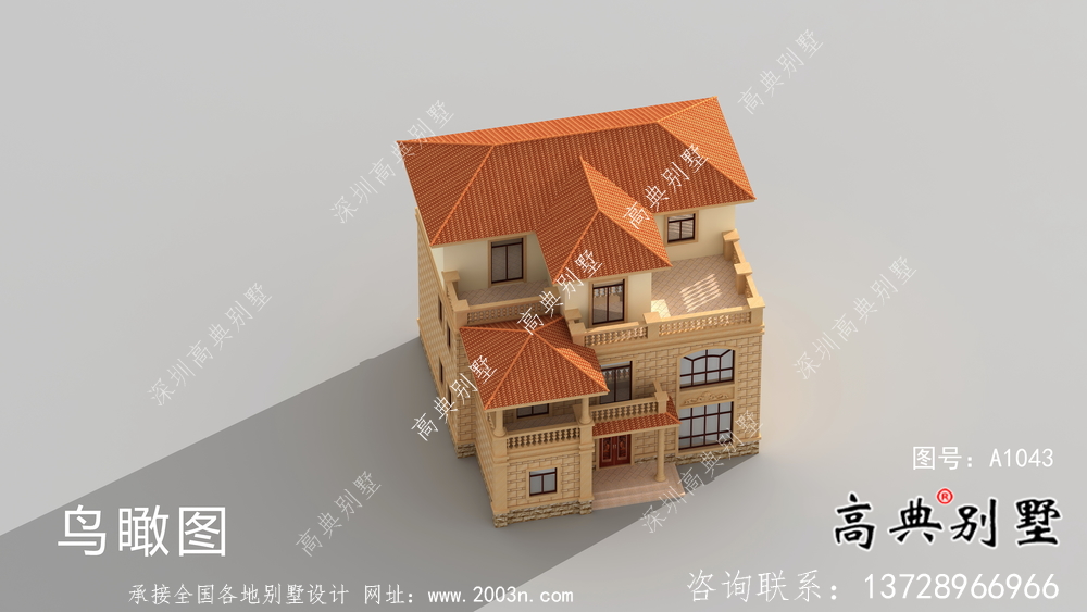 新農(nóng)村歐式三層別墅設(shè)計(jì)圖及平面設(shè)計(jì)圖