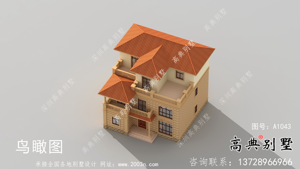 新農(nóng)村歐式三層別墅設(shè)計(jì)圖及平面設(shè)計(jì)圖