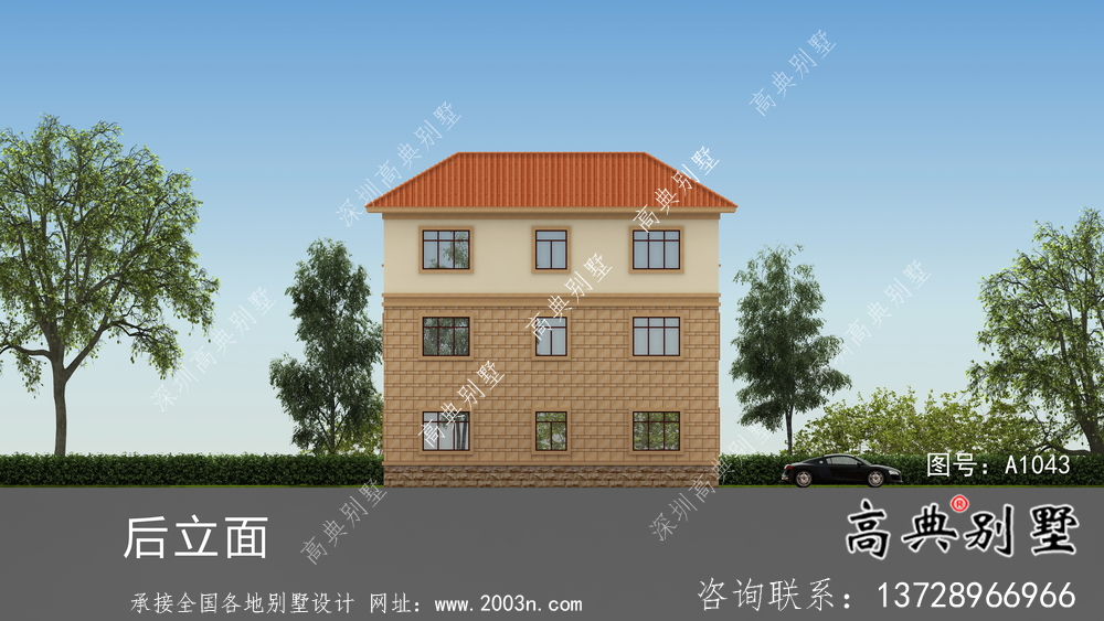新農(nóng)村歐式三層別墅設(shè)計(jì)圖及平面設(shè)計(jì)圖
