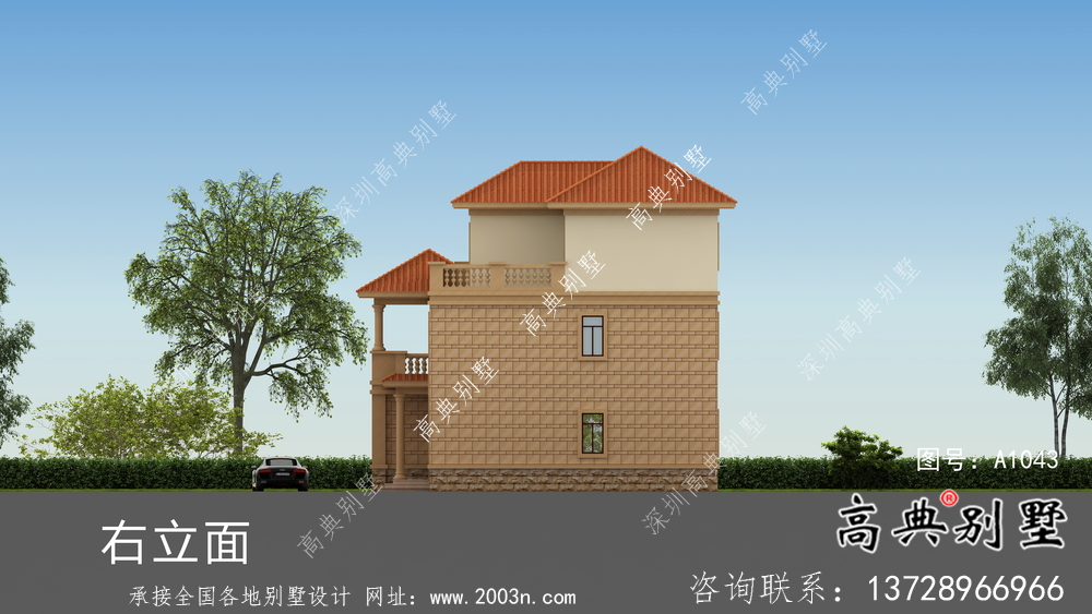 新農(nóng)村歐式三層別墅設(shè)計(jì)圖及平面設(shè)計(jì)圖