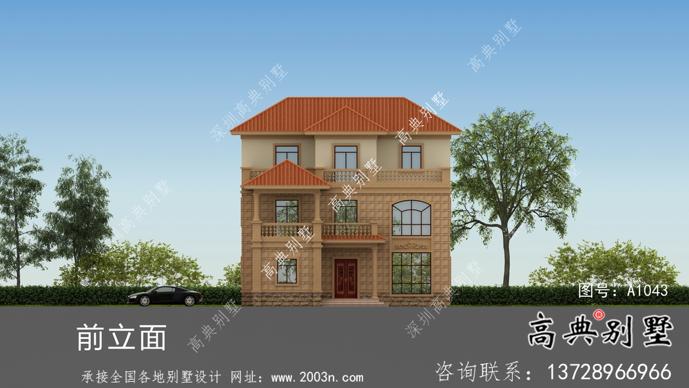 新農(nóng)村歐式三層別墅設(shè)計(jì)圖及平面設(shè)計(jì)圖