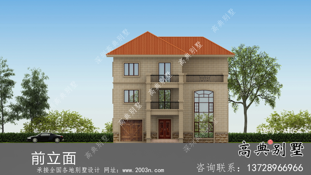 鄉(xiāng)村三層復式簡歐別墅設計圖紙及效果圖