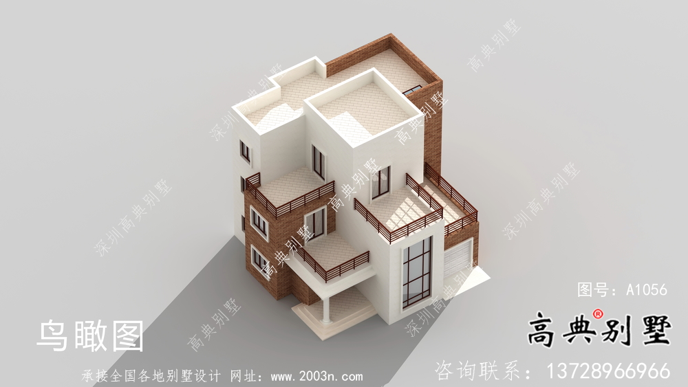 現代風格三層獨特別墅設計圖紙