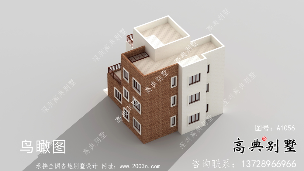 現代風格三層獨特別墅設計圖紙