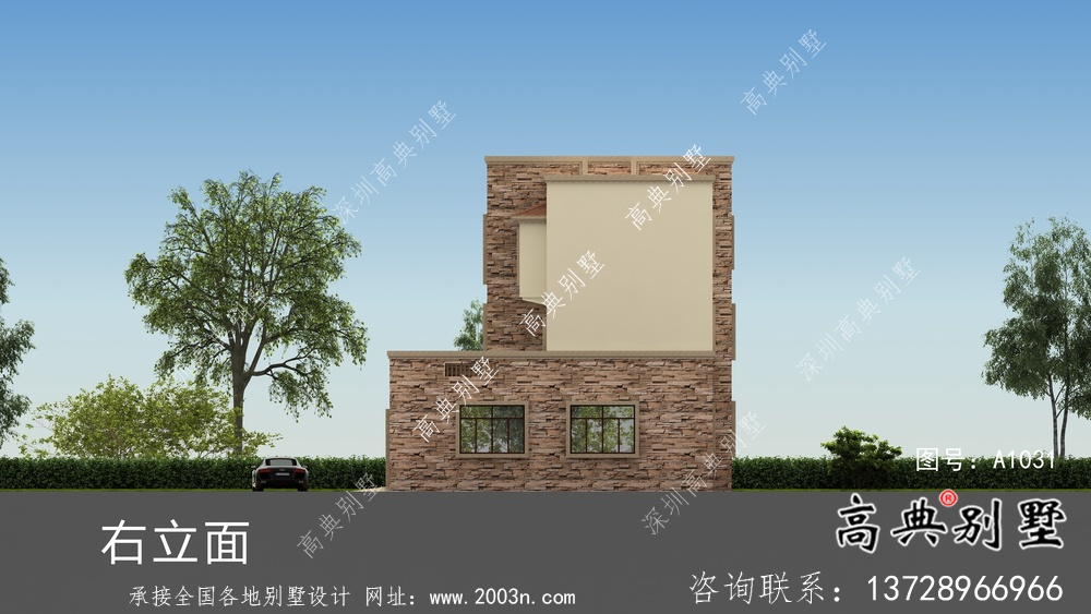 最新款鄉(xiāng)村高端歐式平屋頂自建別墅工程圖紙