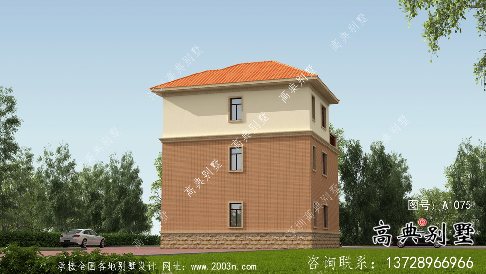 新農(nóng)村三層歐式別墅設(shè)計(jì)圖紙及外觀效果圖