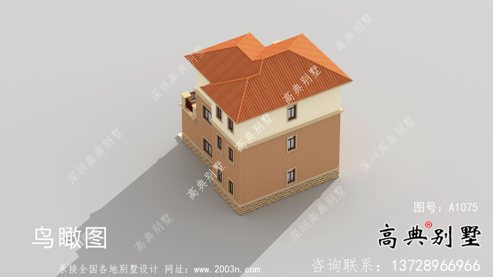 新農(nóng)村三層歐式別墅設(shè)計(jì)圖紙及外觀效果圖