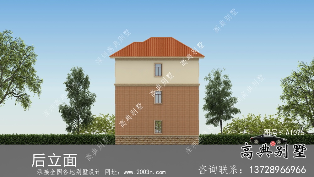 新農(nóng)村三層歐式別墅設(shè)計(jì)圖紙及外觀效果圖