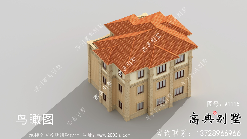 鄉(xiāng)村大氣三層歐式別墅設(shè)計圖紙及效果圖