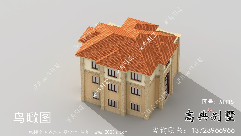 鄉(xiāng)村大氣三層歐式別墅設(shè)計圖紙及效果圖