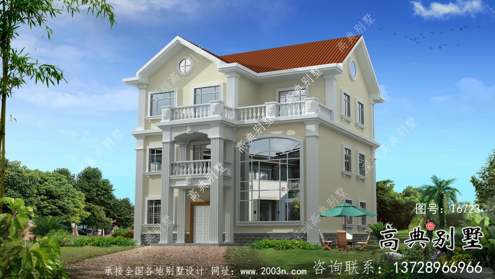 農(nóng)村自建三層歐式風(fēng)格別墅設(shè)計(jì)圖紙