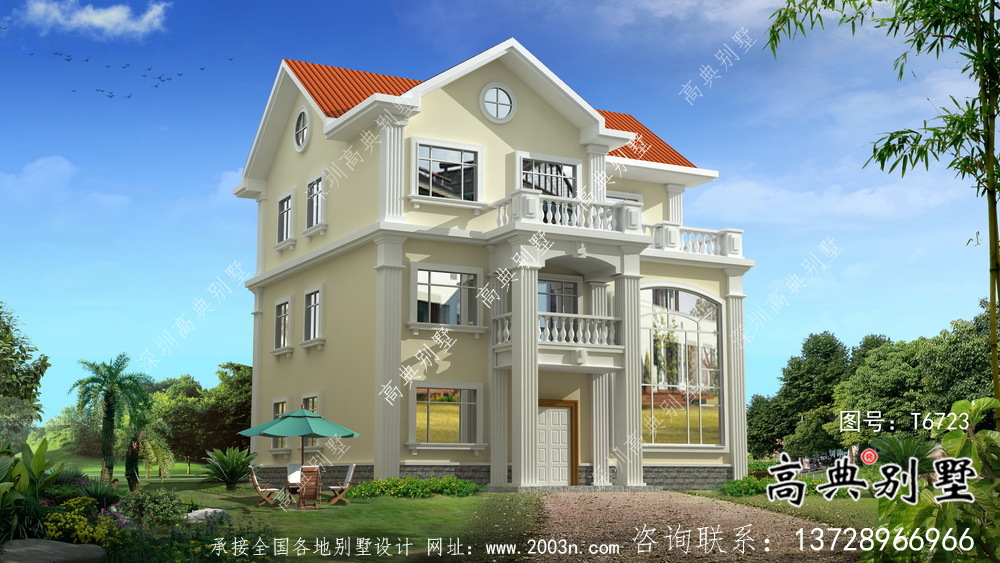農(nóng)村自建三層歐式風(fēng)格別墅設(shè)計(jì)圖紙
