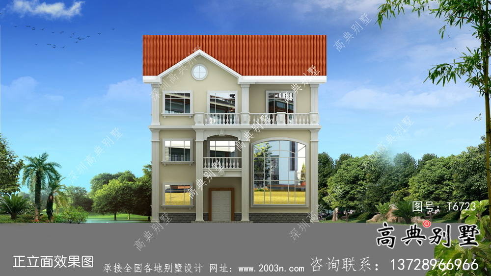 農(nóng)村自建三層歐式風(fēng)格別墅設(shè)計(jì)圖紙