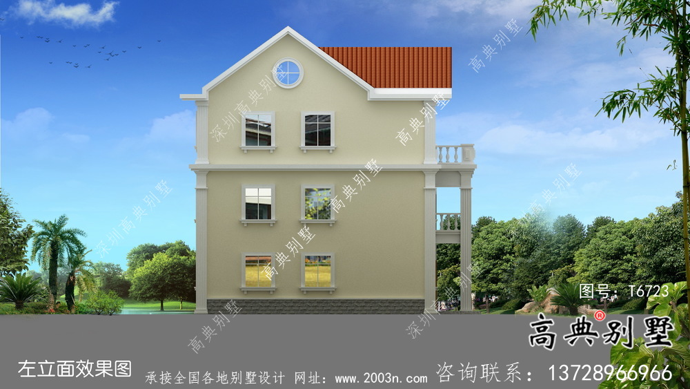 農(nóng)村自建三層歐式風(fēng)格別墅設(shè)計(jì)圖紙