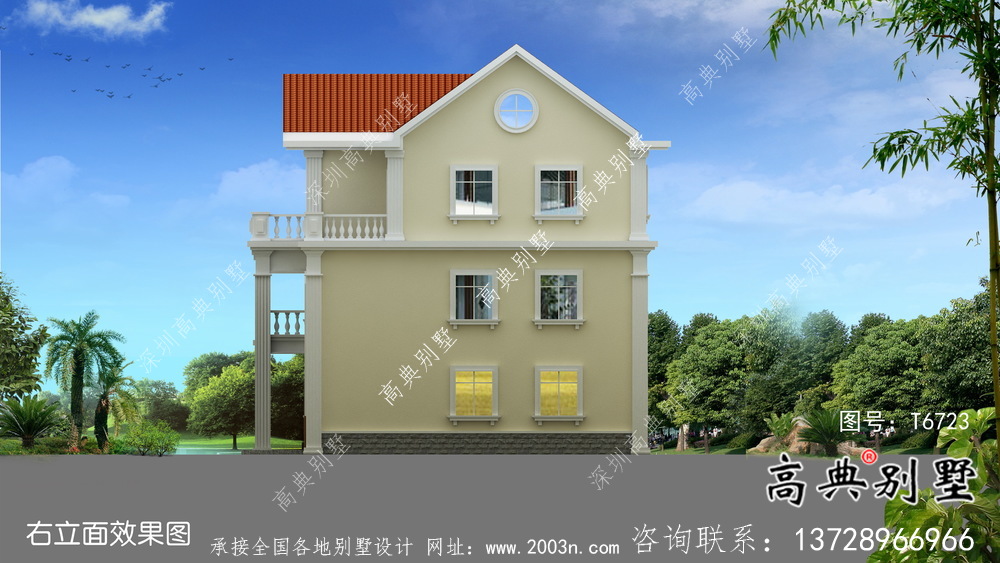 農(nóng)村自建三層歐式風(fēng)格別墅設(shè)計(jì)圖紙