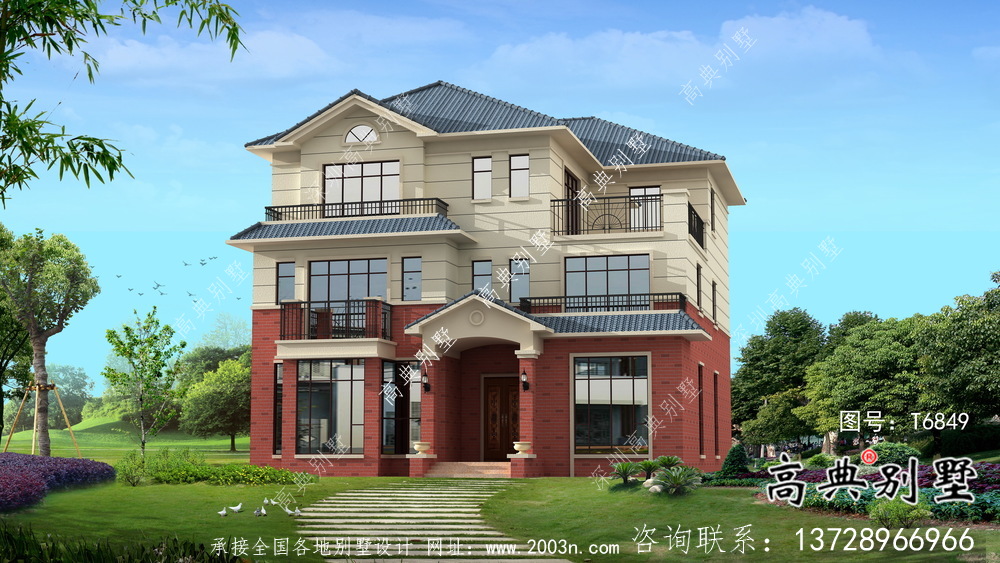 農(nóng)村歐式三層房屋設(shè)計(jì)效果圖