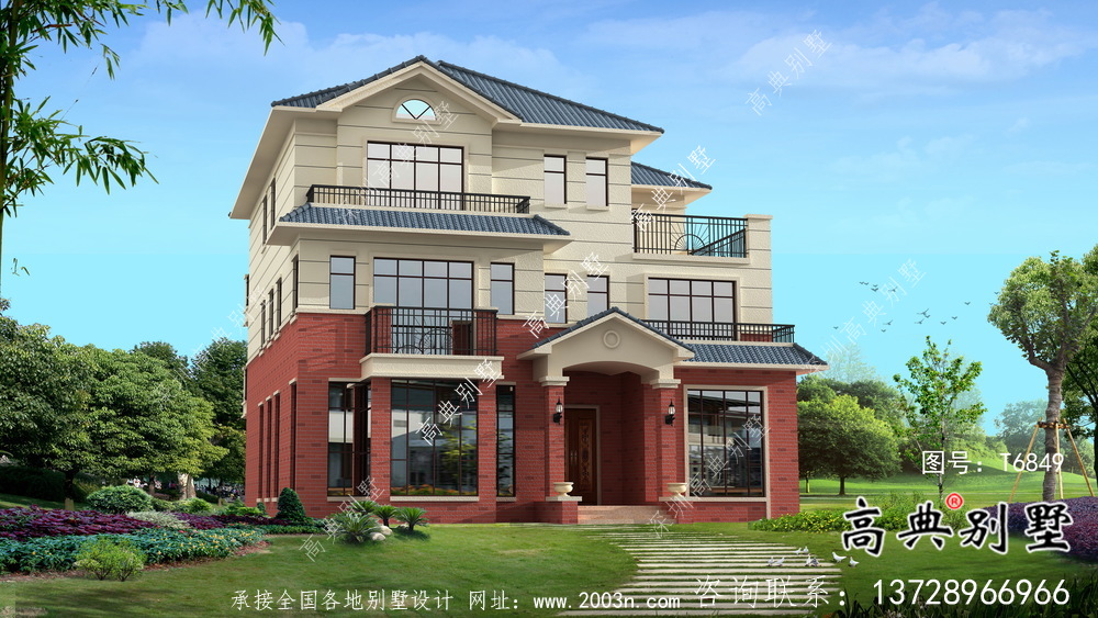 農(nóng)村歐式三層房屋設(shè)計(jì)效果圖