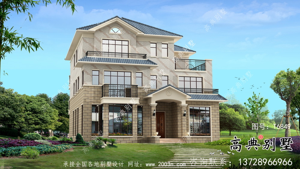 農(nóng)村歐式三層房屋設(shè)計(jì)效果圖