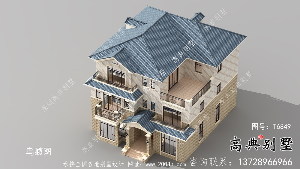 農(nóng)村歐式三層房屋設(shè)計(jì)效果圖