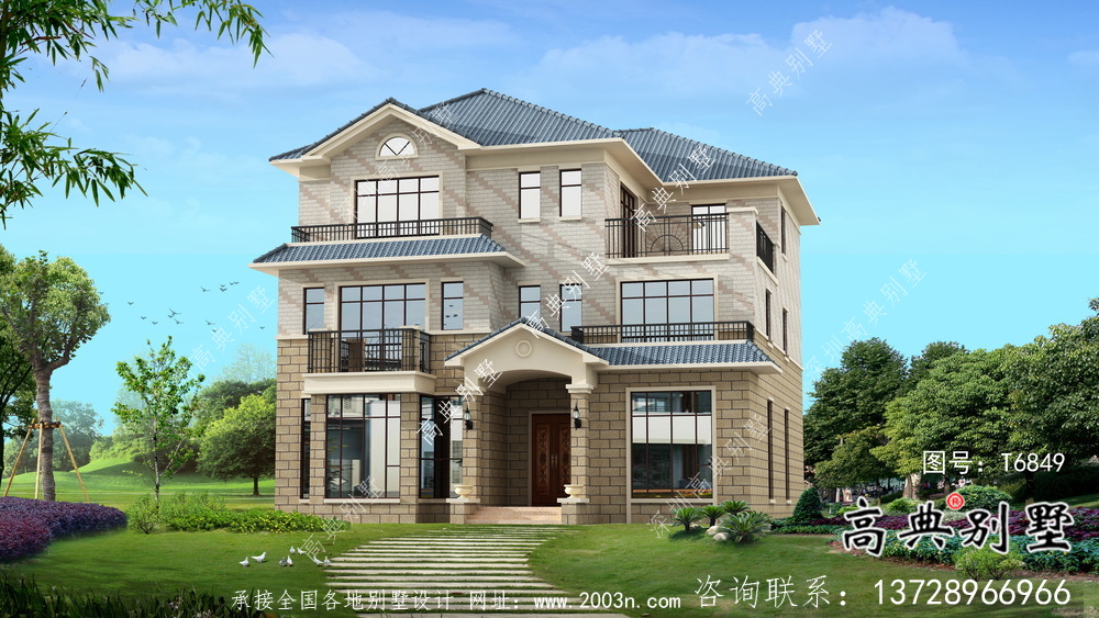 農(nóng)村歐式三層房屋設(shè)計(jì)效果圖