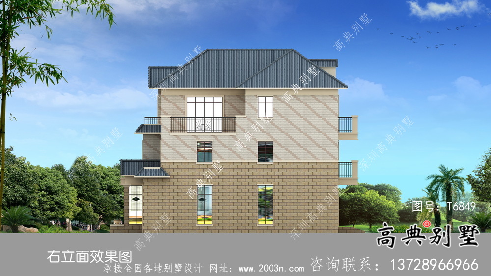 農(nóng)村歐式三層房屋設(shè)計(jì)效果圖