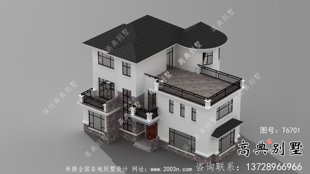 小戶型房子鄉(xiāng)村別墅戶型圖，現(xiàn)代風(fēng)格外型設(shè)計效果圖