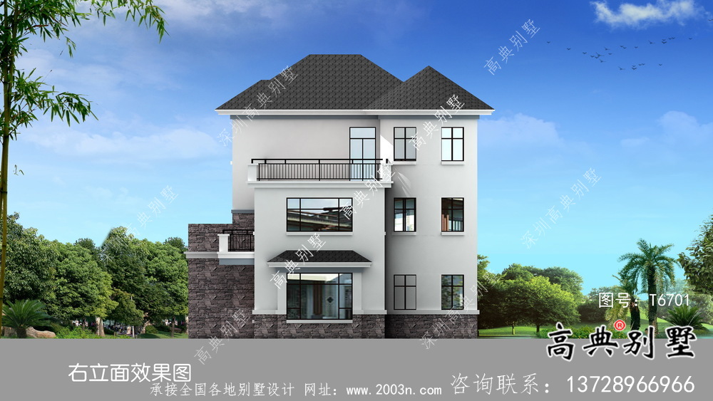 小戶型房子鄉(xiāng)村別墅戶型圖，現(xiàn)代風(fēng)格外型設(shè)計效果圖
