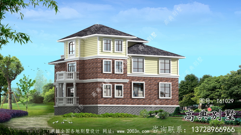 簡潔實用的歐式風格農(nóng)村自建別墅設計圖紙及效果圖