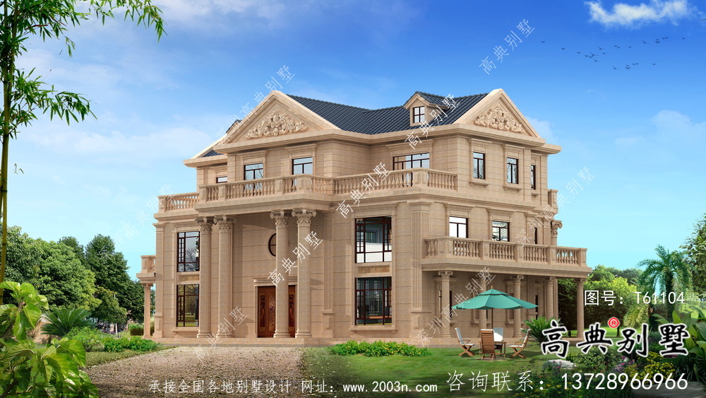 簡(jiǎn)潔美麗的三層農(nóng)村別墅設(shè)計(jì)圖紙及效果圖