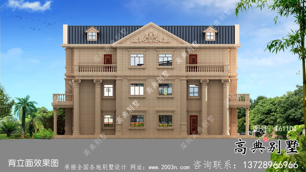 簡(jiǎn)潔美麗的三層農(nóng)村別墅設(shè)計(jì)圖紙及效果圖