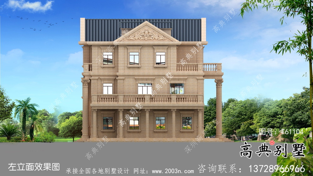簡(jiǎn)潔美麗的三層農(nóng)村別墅設(shè)計(jì)圖紙及效果圖