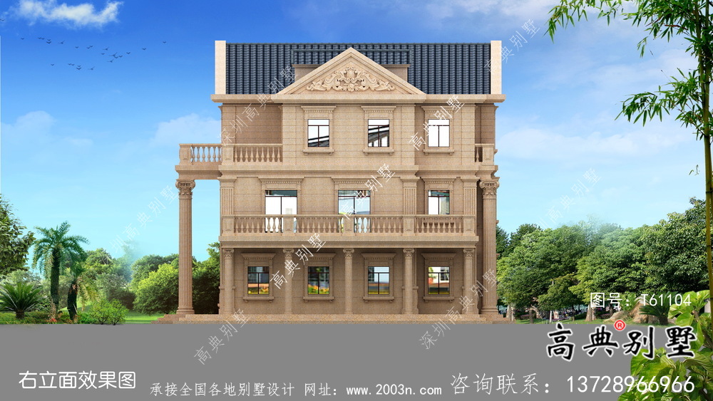 簡(jiǎn)潔美麗的三層農(nóng)村別墅設(shè)計(jì)圖紙及效果圖