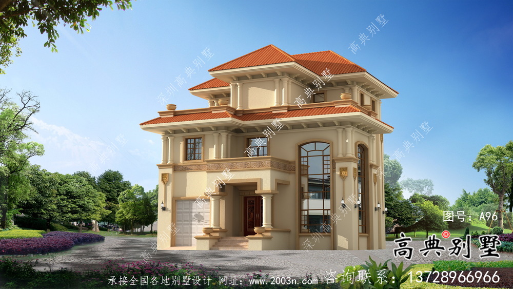 簡潔美麗的三層農(nóng)村別墅設(shè)計(jì)圖紙及效果圖