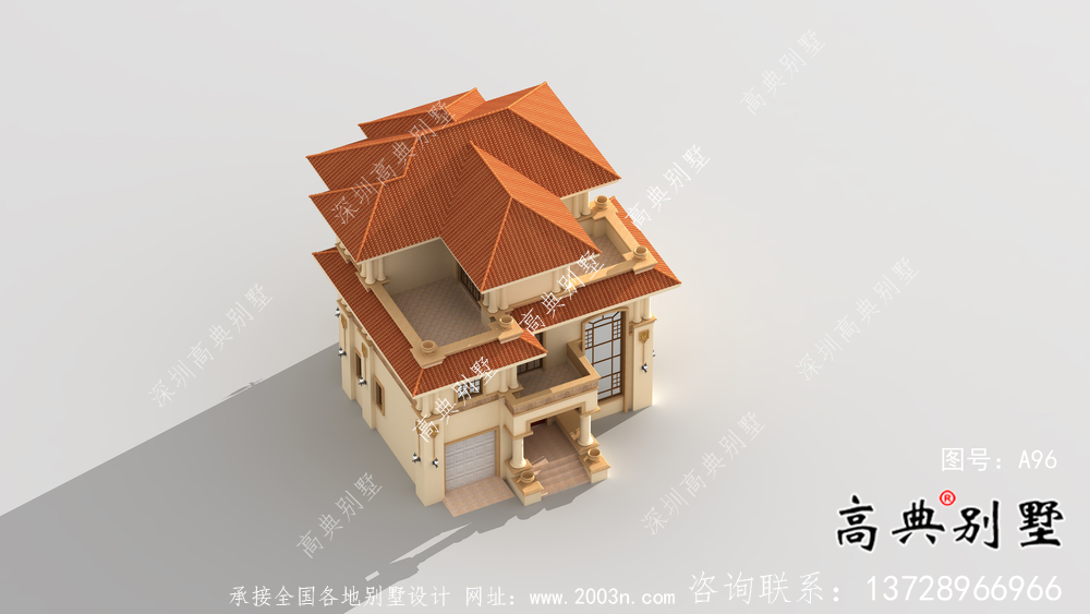 簡潔美麗的三層農(nóng)村別墅設(shè)計(jì)圖紙及效果圖