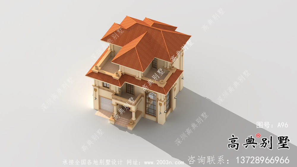 簡潔美麗的三層農(nóng)村別墅設(shè)計(jì)圖紙及效果圖