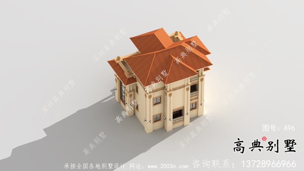 簡潔美麗的三層農(nóng)村別墅設(shè)計(jì)圖紙及效果圖