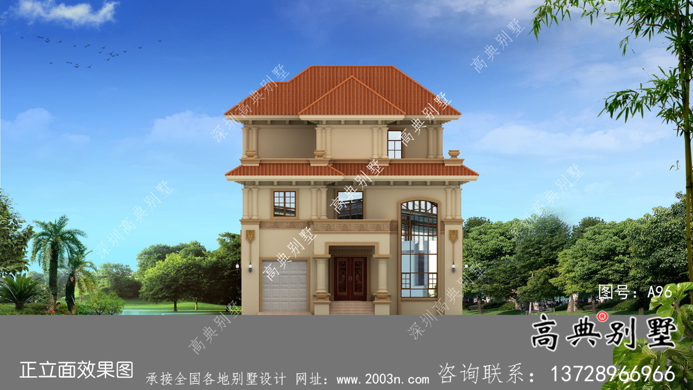 簡潔美麗的三層農(nóng)村別墅設(shè)計(jì)圖紙及效果圖