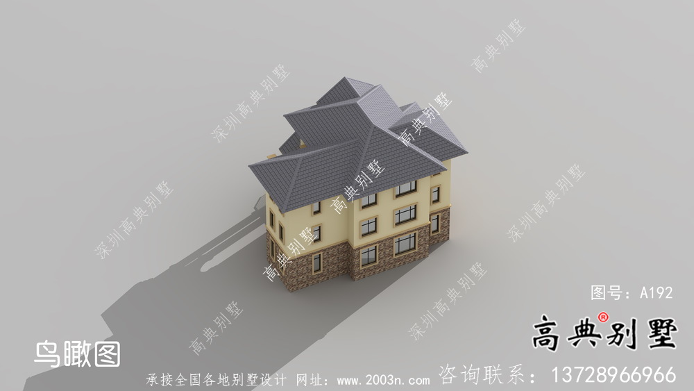 鄉(xiāng)村歐式三層別墅外觀(guān)效果圖