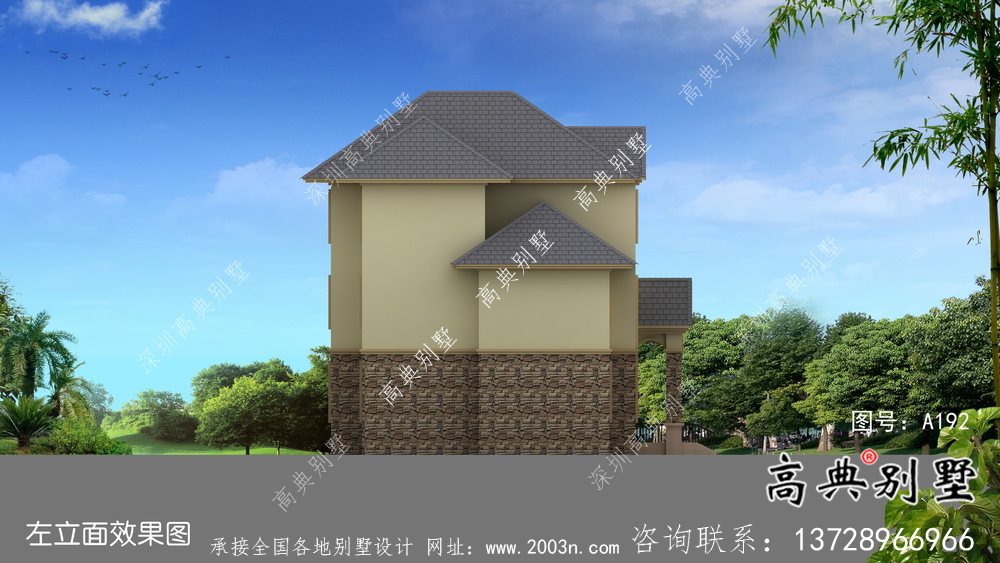 鄉(xiāng)村歐式三層別墅外觀(guān)效果圖