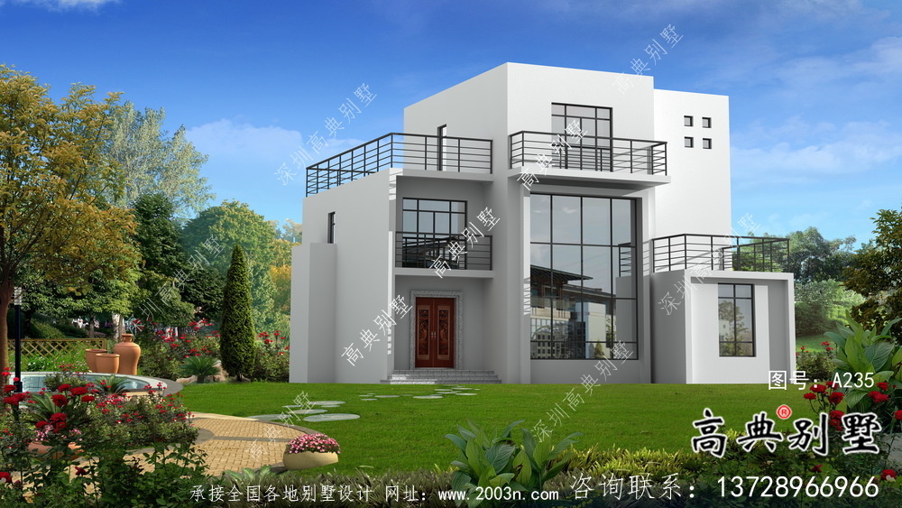 現(xiàn)代風(fēng)格復(fù)式三層別墅設(shè)計圖紙及平面設(shè)計圖