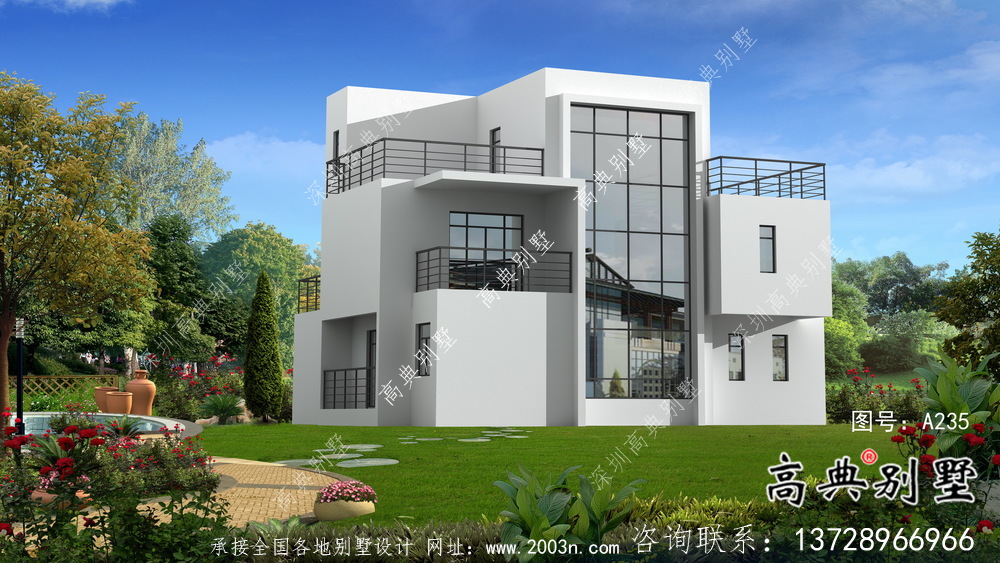 現(xiàn)代風(fēng)格復(fù)式三層別墅設(shè)計圖紙及平面設(shè)計圖