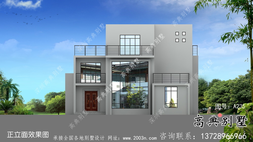 現(xiàn)代風(fēng)格復(fù)式三層別墅設(shè)計圖紙及平面設(shè)計圖